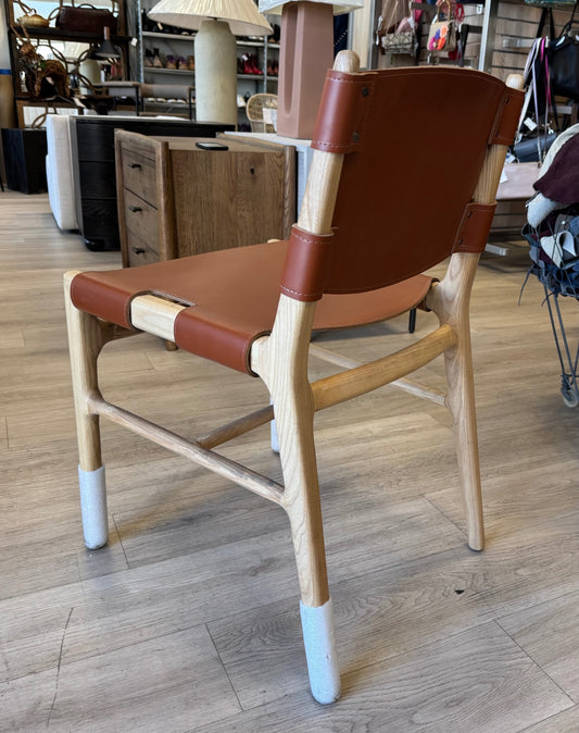 Four Hands Joan Fining Chair in saddle leather blend $225 compare to $1000