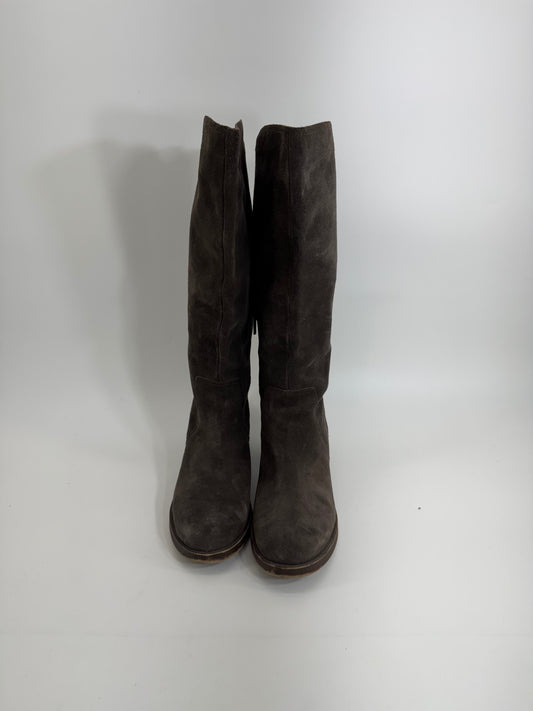 Lucky Brand Suede Brown/Grey Knee High Boots Sz 9.5
