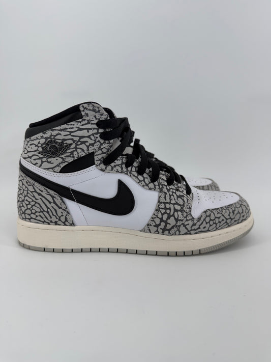 Nike Air Jordan 1 Retro High OG White Cement Sneaker Sz W 8.5