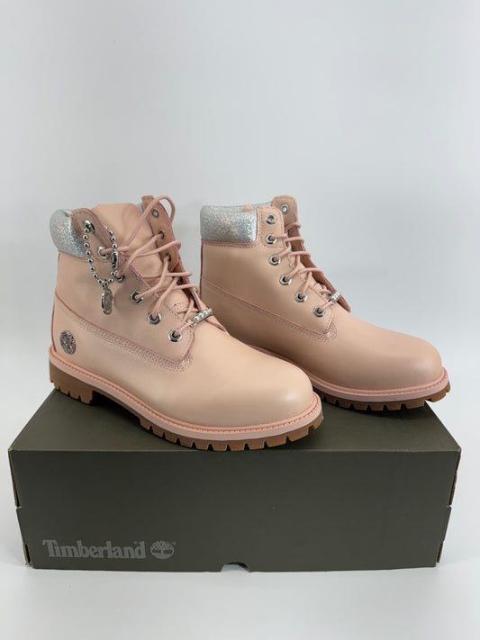 TIMBERLAND JUNIOR PREMIUM 6" LT.PINK WATERPROOF BOOTS, A2FK4 Sz 7