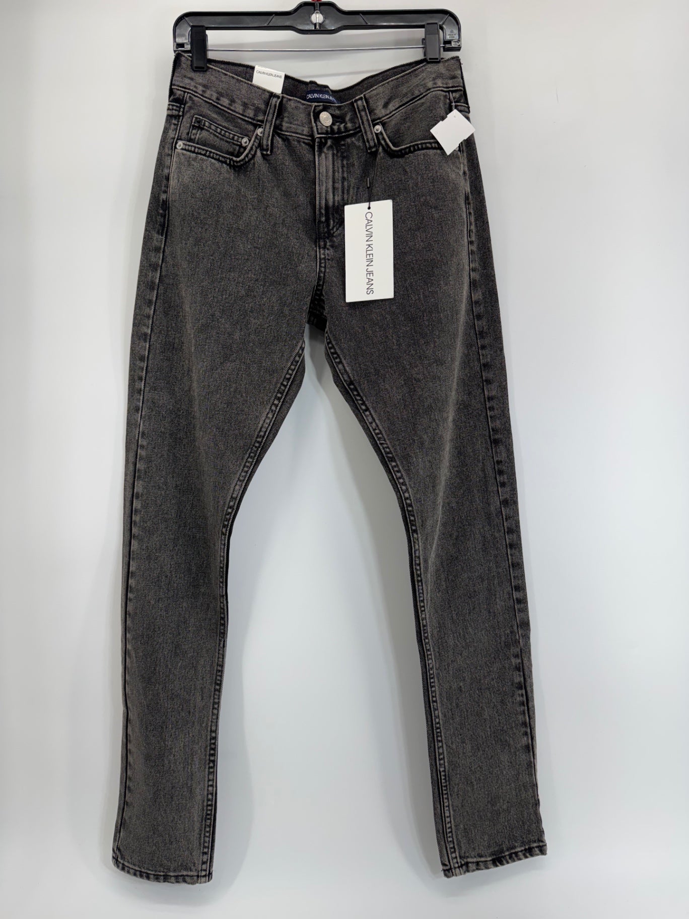 Calvin Klein Women's CKJ 021 Mid Rise Slim Leg Jeans, Bondi Black Sz 26