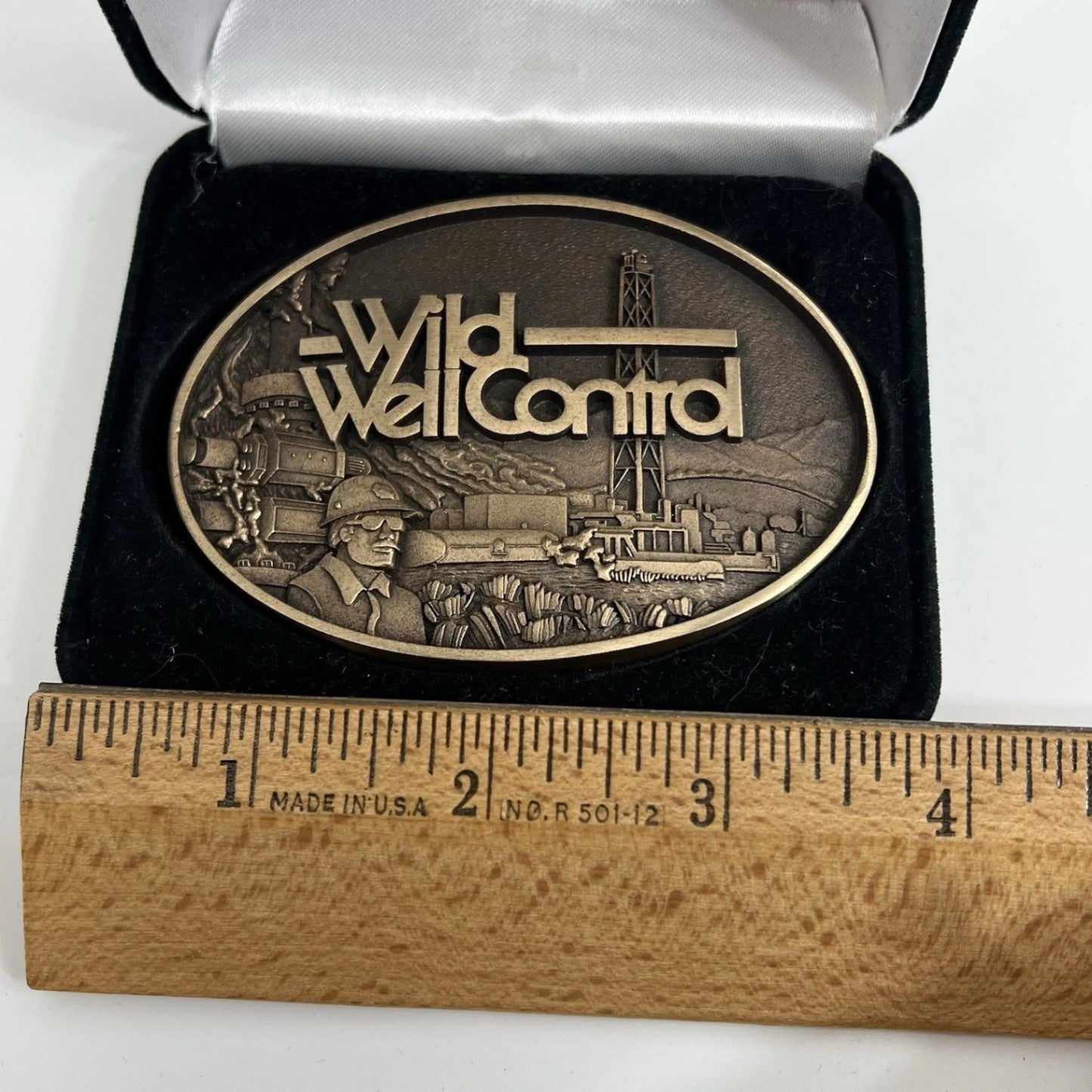 Wild Well Control Solid Bronze Belt Buckle Limited Edition Oilfield Western