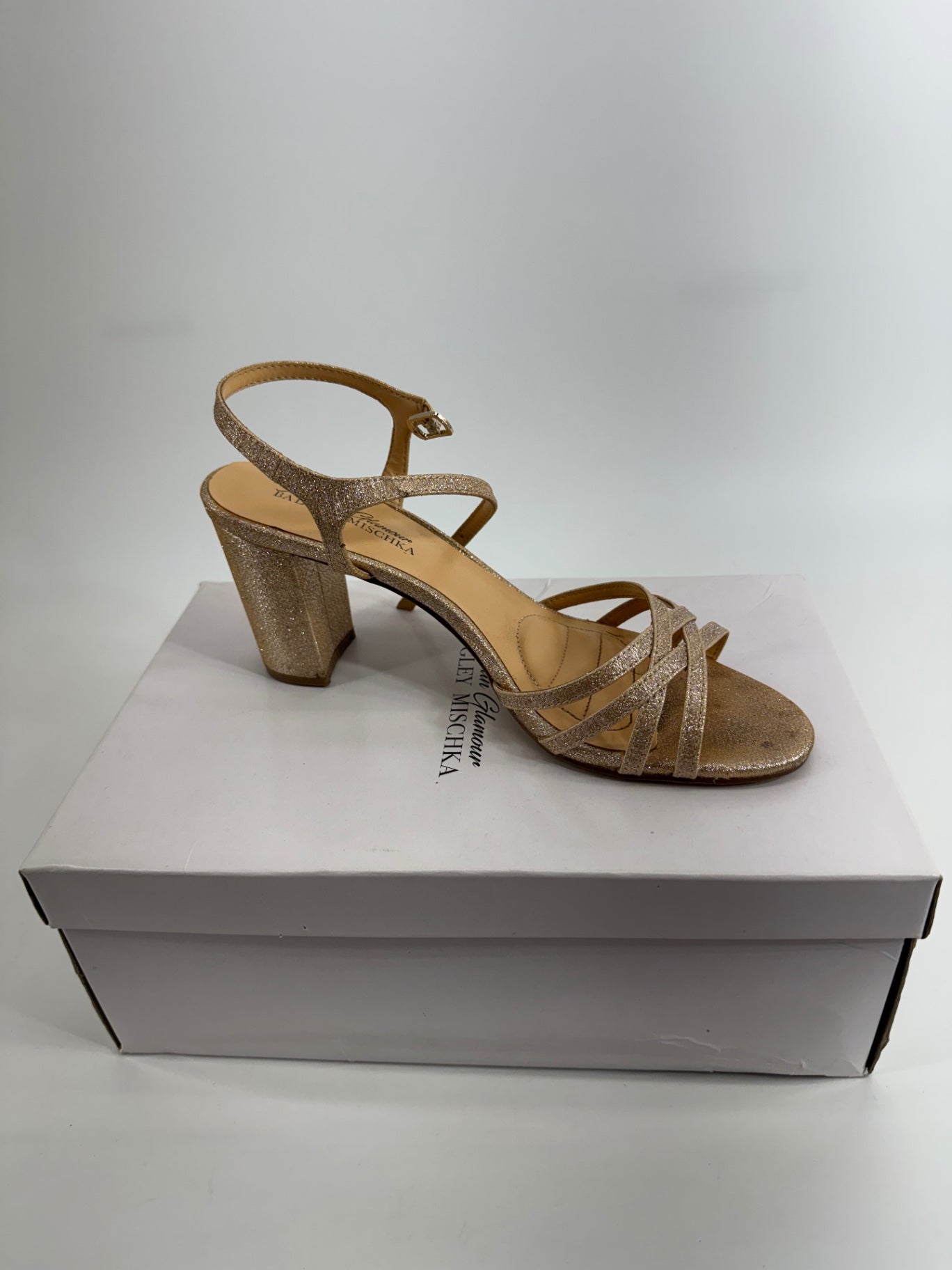 Badgley Mischka Light Gold Sparkle Heels