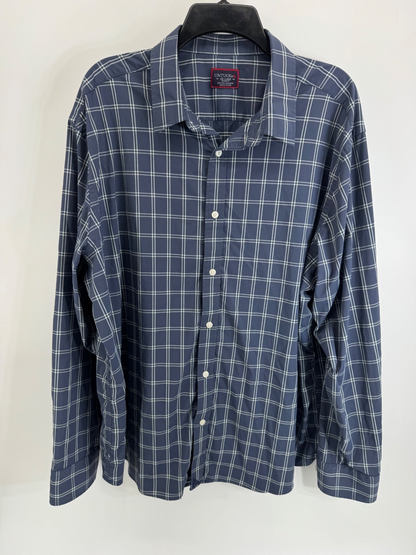 UNTUCKit Blue Checkered Button Up Ls