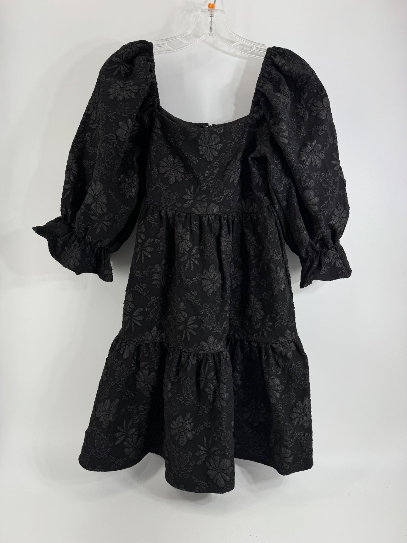 Entro Black Floral Puff Sleeve Dress