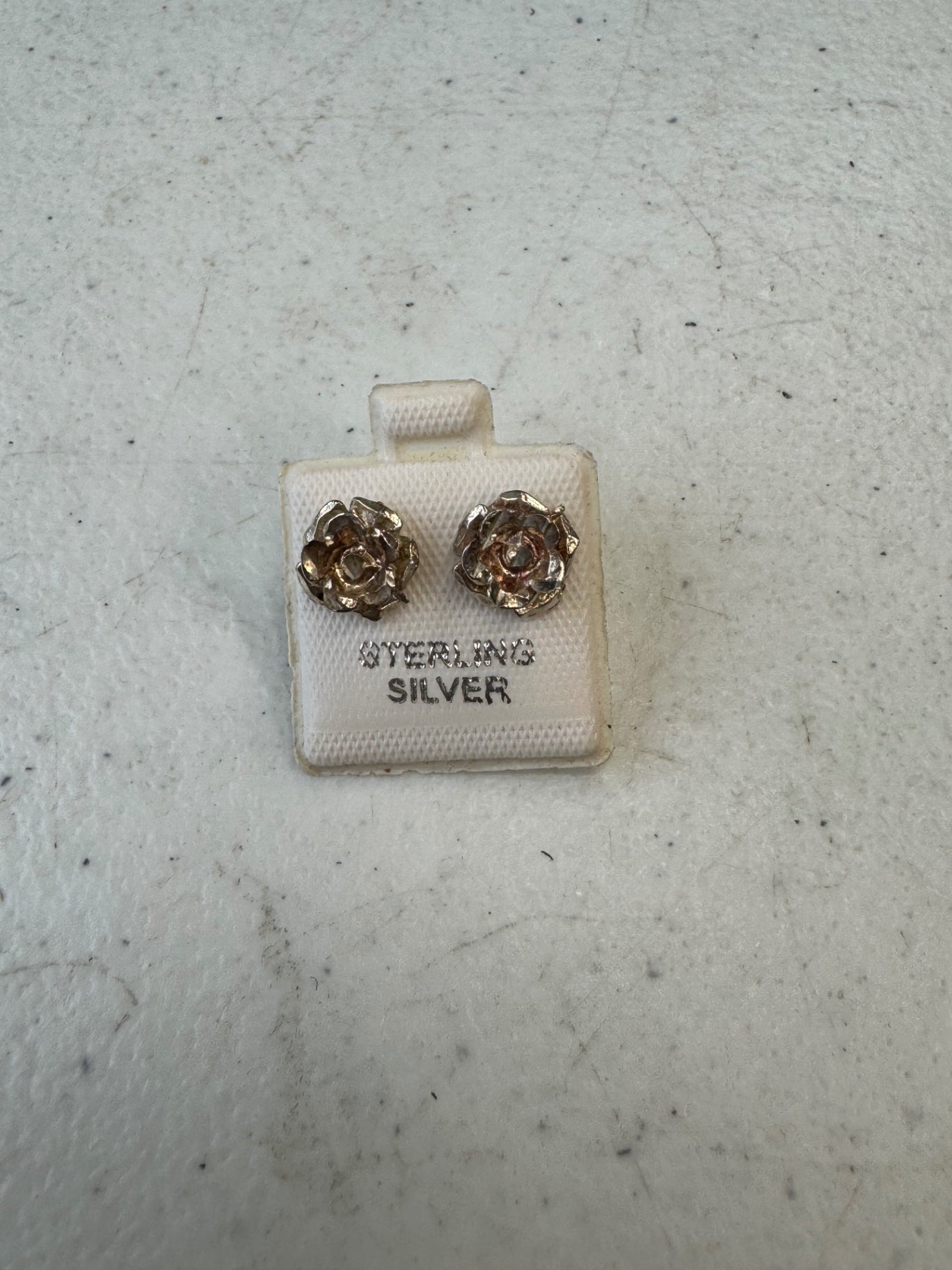 Silver Rose Stud Earrings