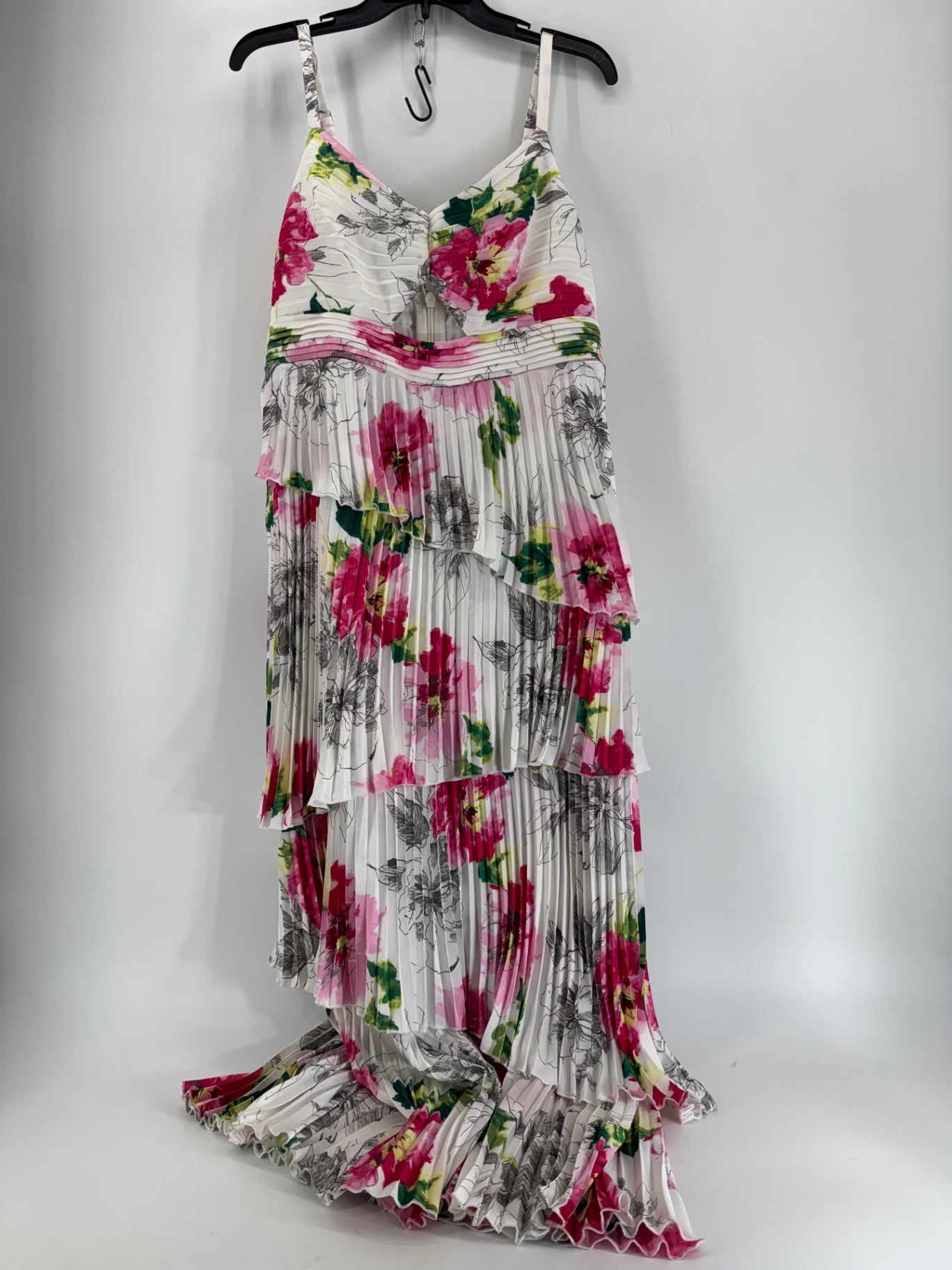 Abercrombie White Floral Layered Pleat Dress