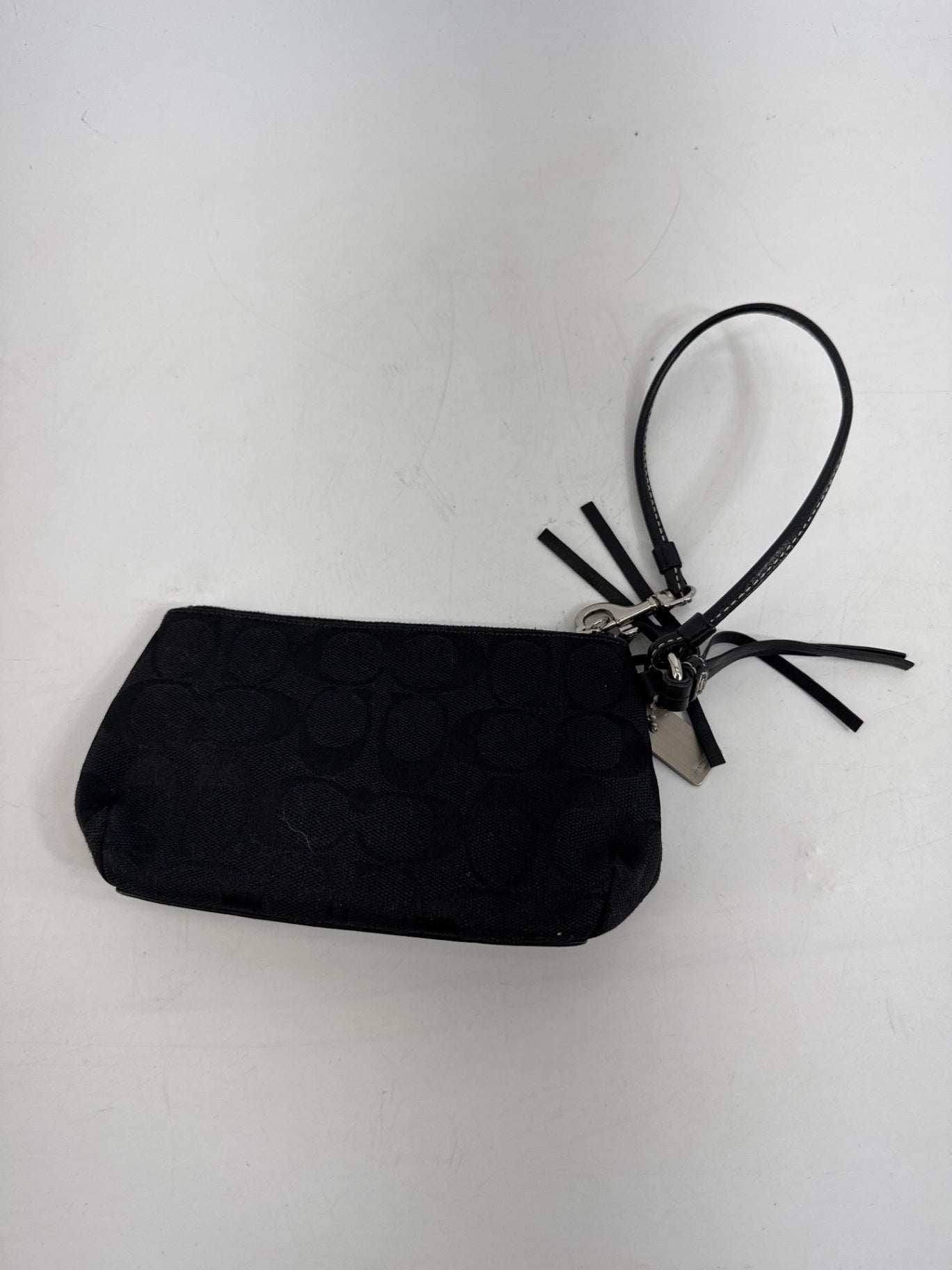 Coach Black Logo Wristlet
