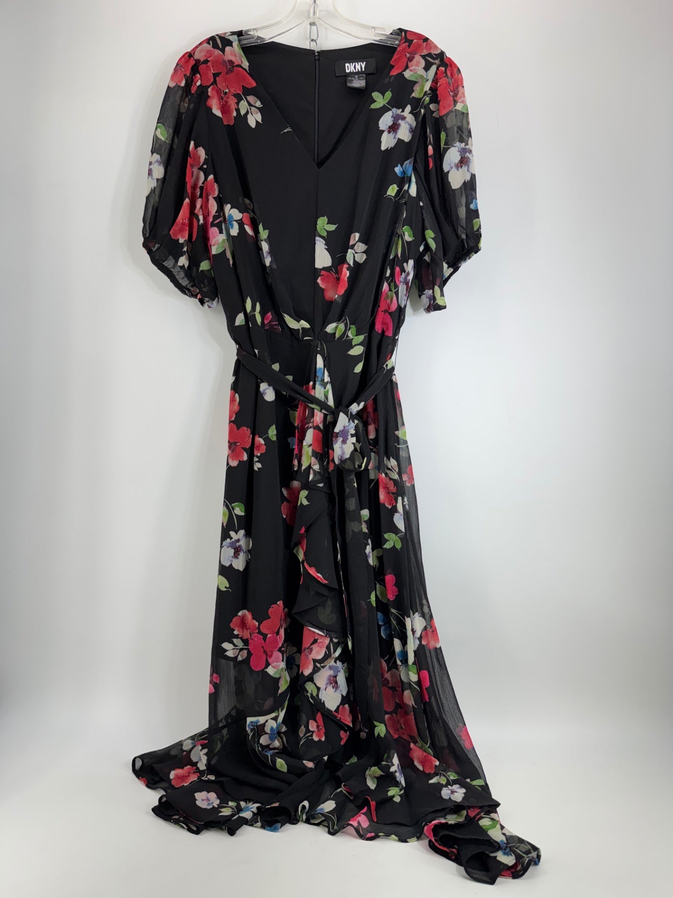 DKNY Black Floral Maxi Dress