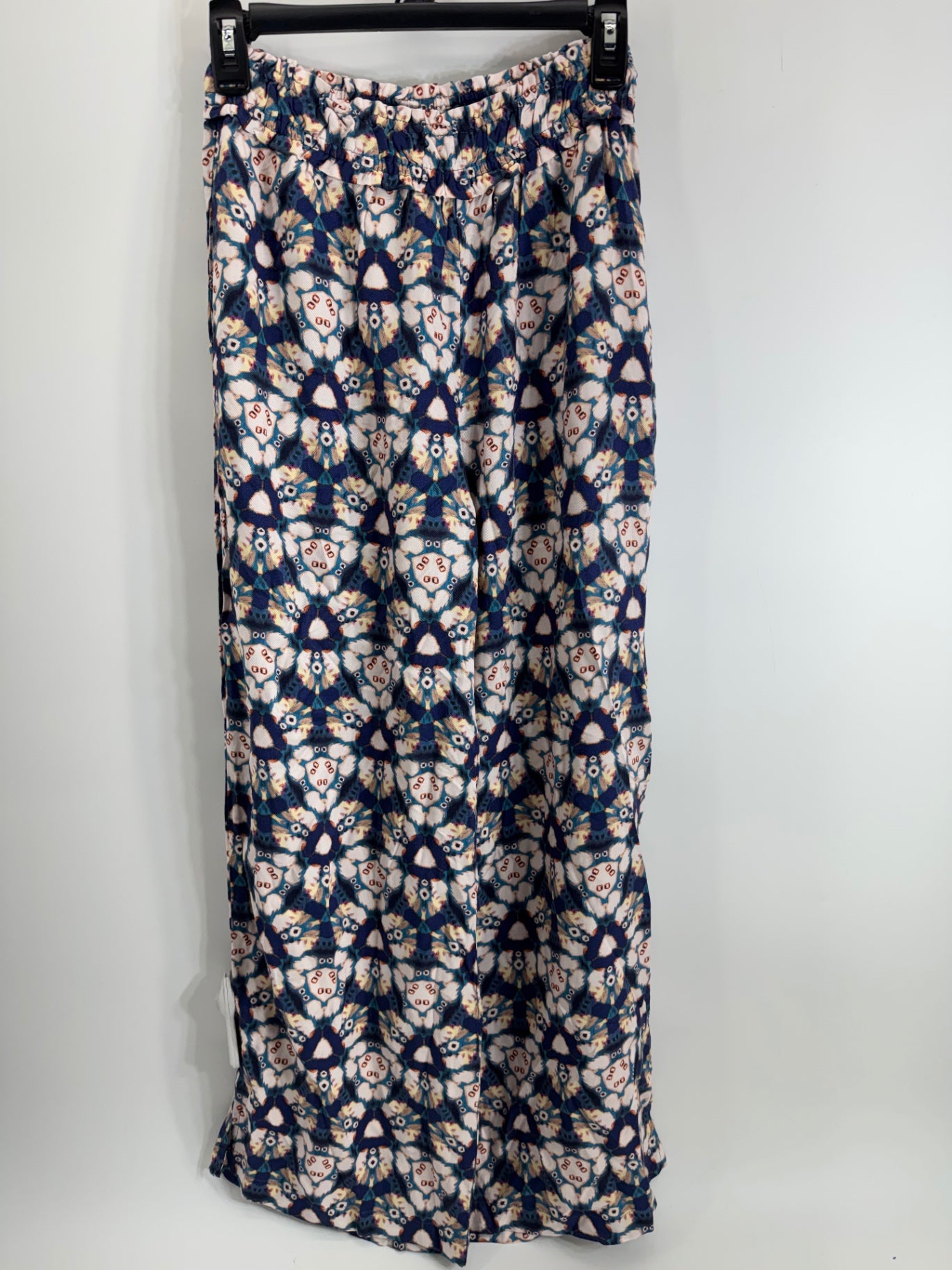 Anthropologie Blue Pattern Wide Leg Pants