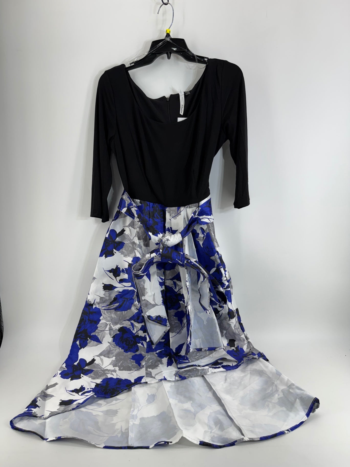NY Collection Black/Blue Asymmetric Hem Dress