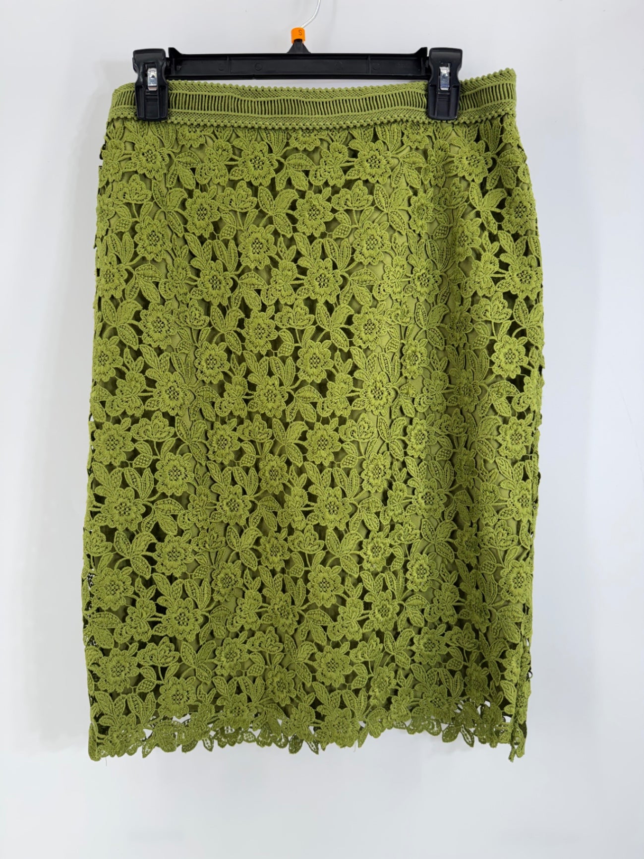 Ann Taylor Green Flower Eyelet Skirt