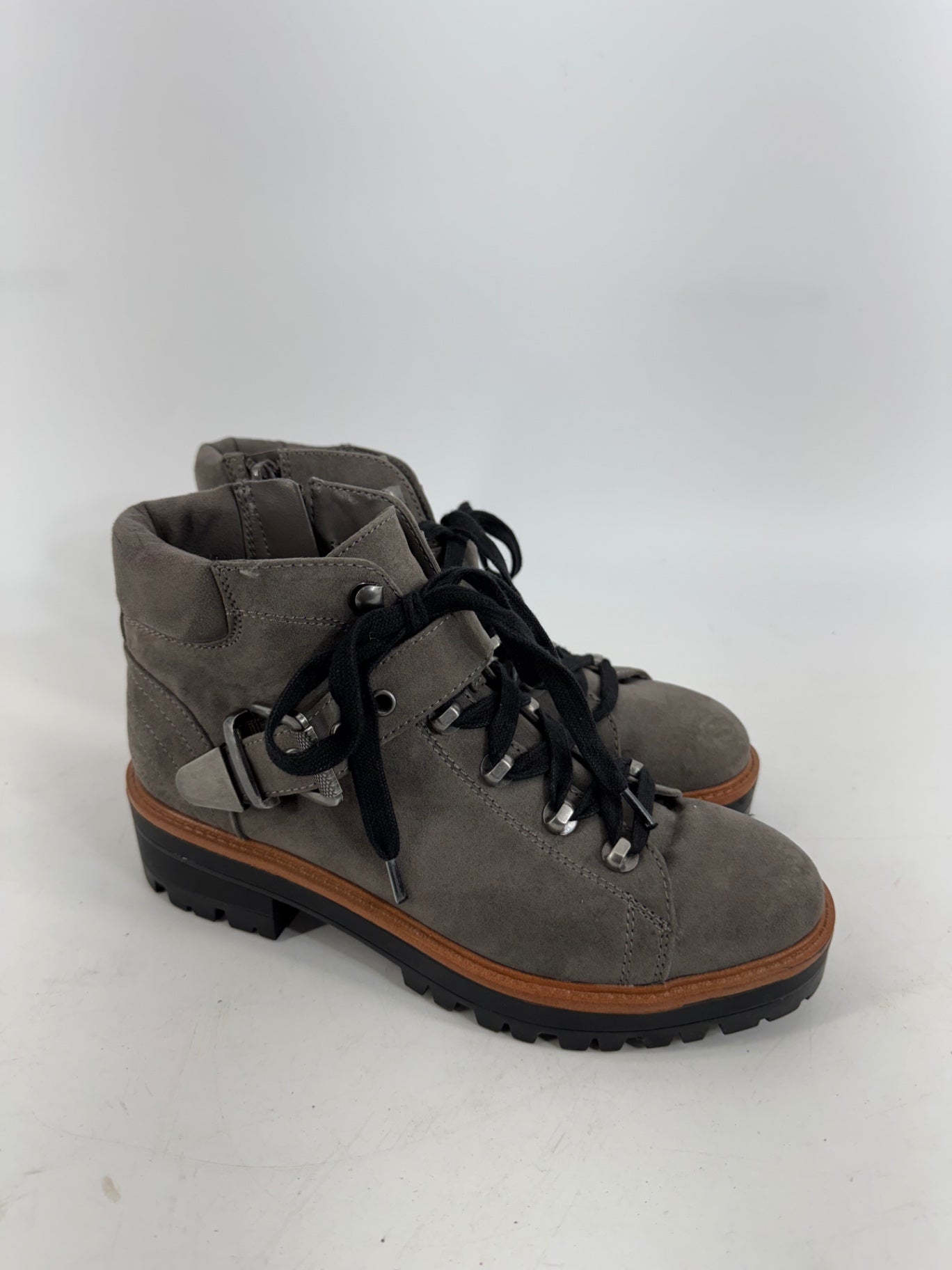 indigo rd. Gray Buckle Ankle Boots