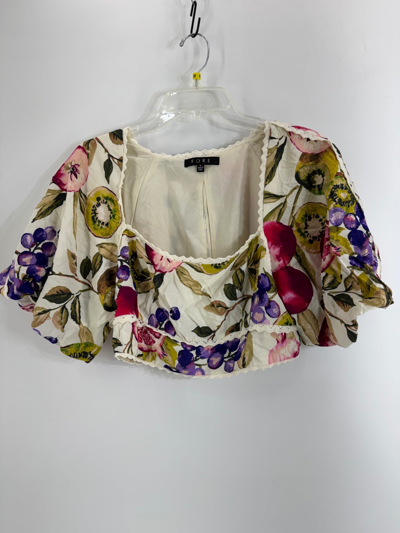 FORE Fruit Print Top with Puff Sleeve’s