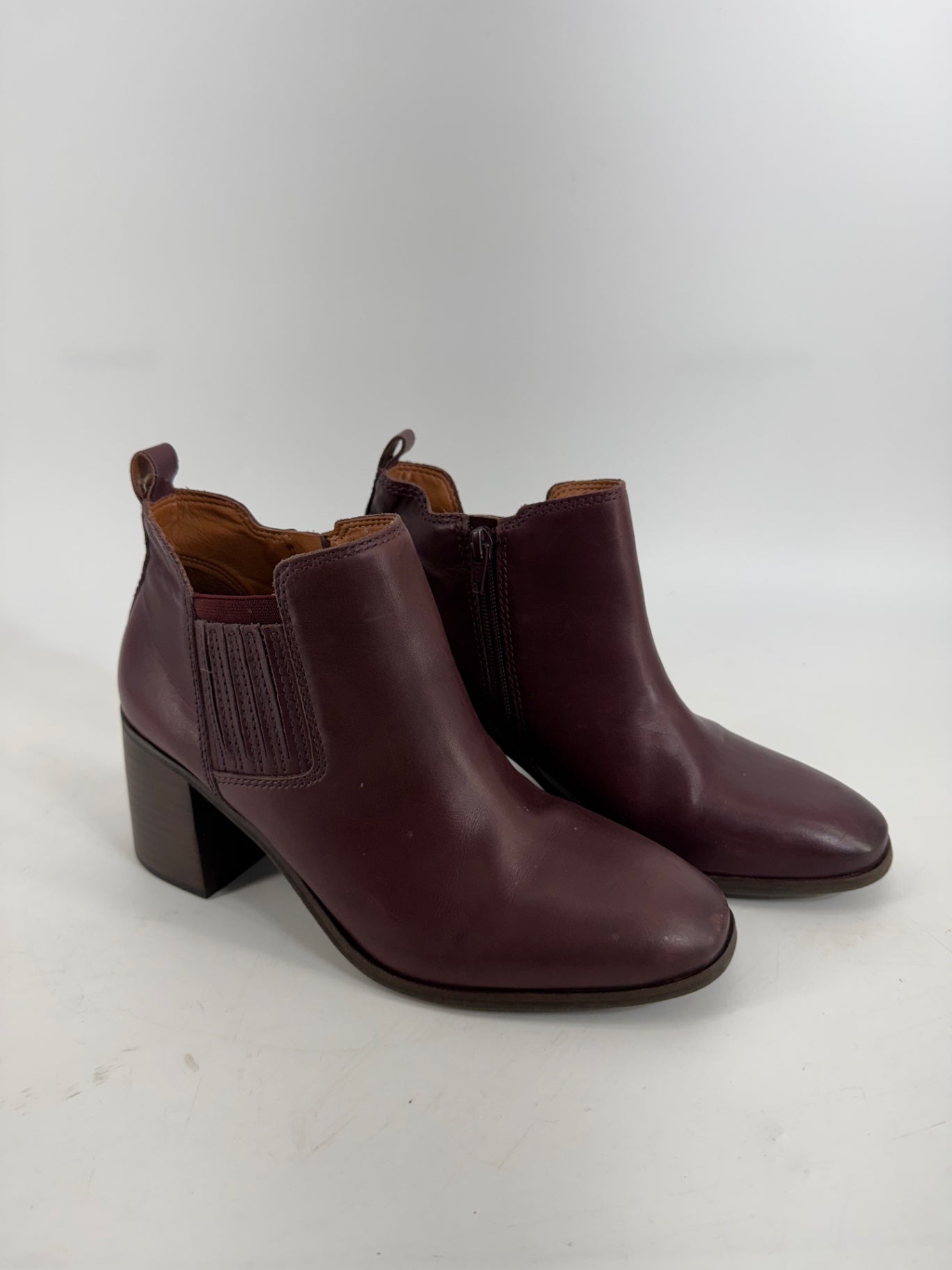 Lucky Brand Maroon Leather Ankle Boots
