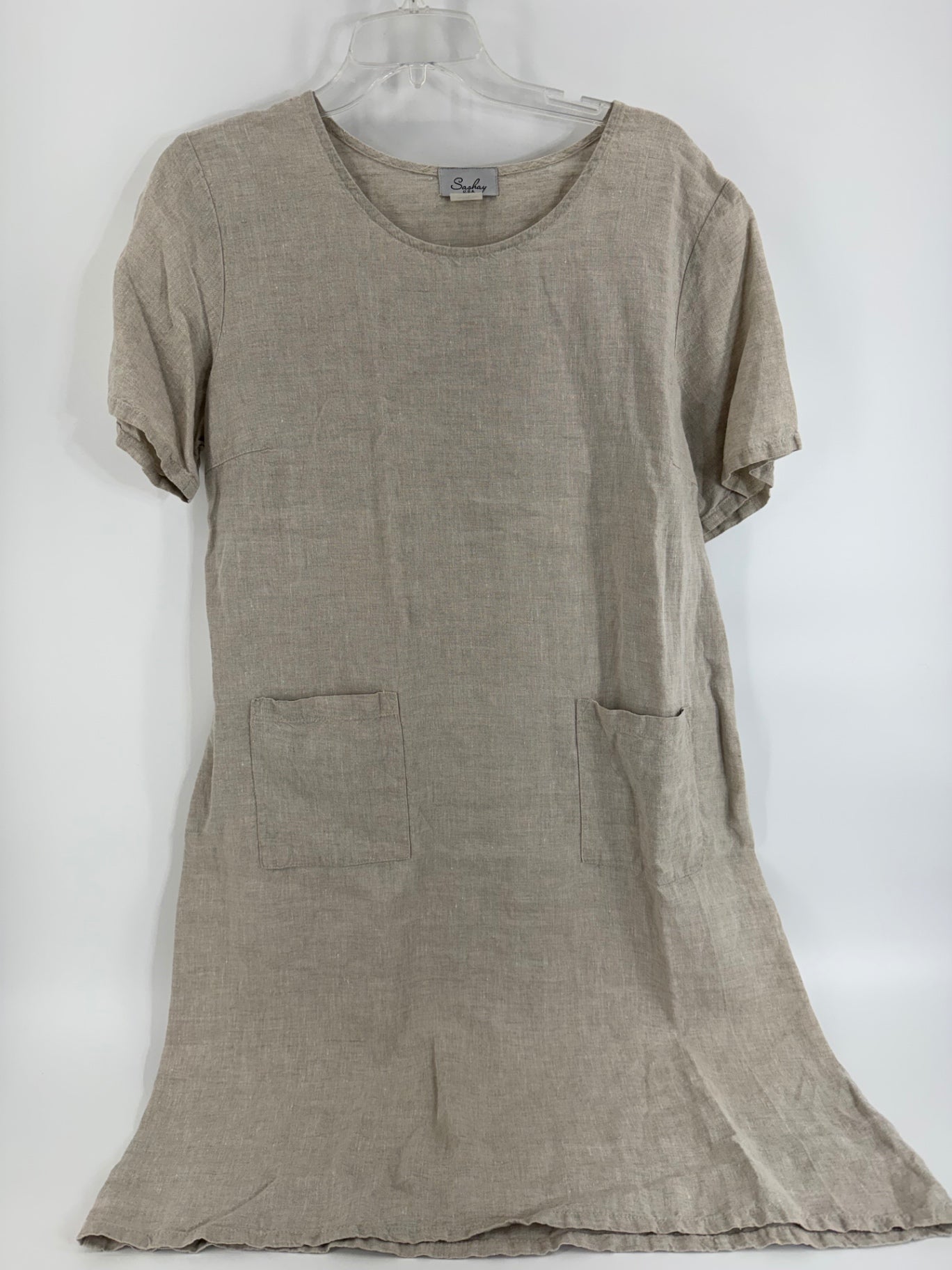 Sashay Beige Linen Dress