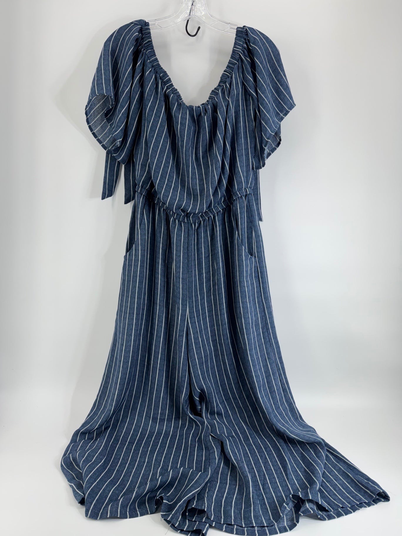 AUW Blue Striped Jumpsuit