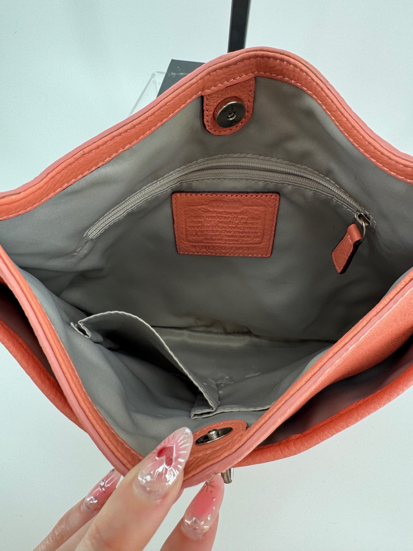 Coach Leather Coral/Peach Crossbody Purse