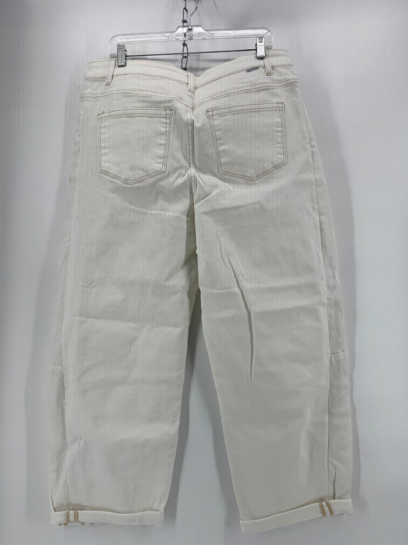 RISEN White High Waisted Barrel Jeans