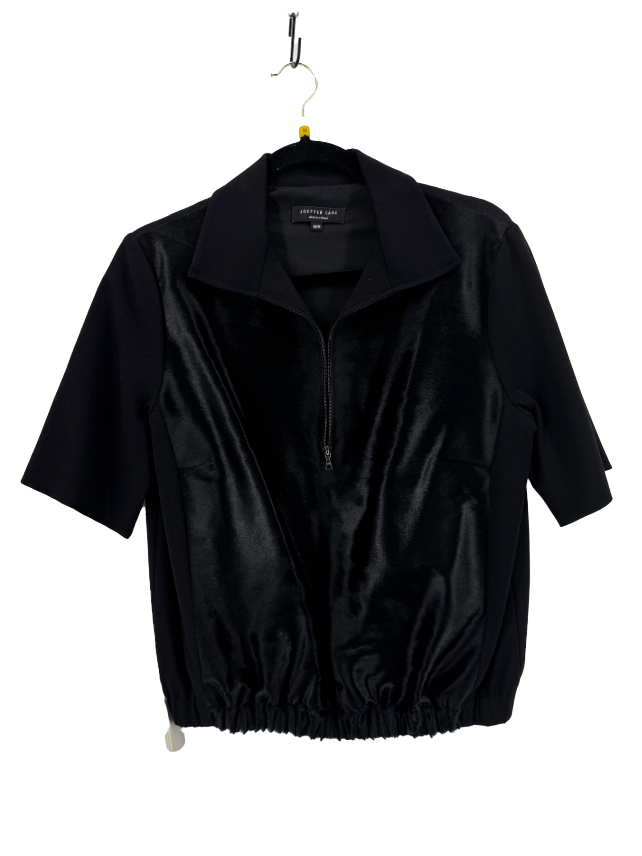 Joeffer Caoc Black Calfskin Pullover Top Size Medium
