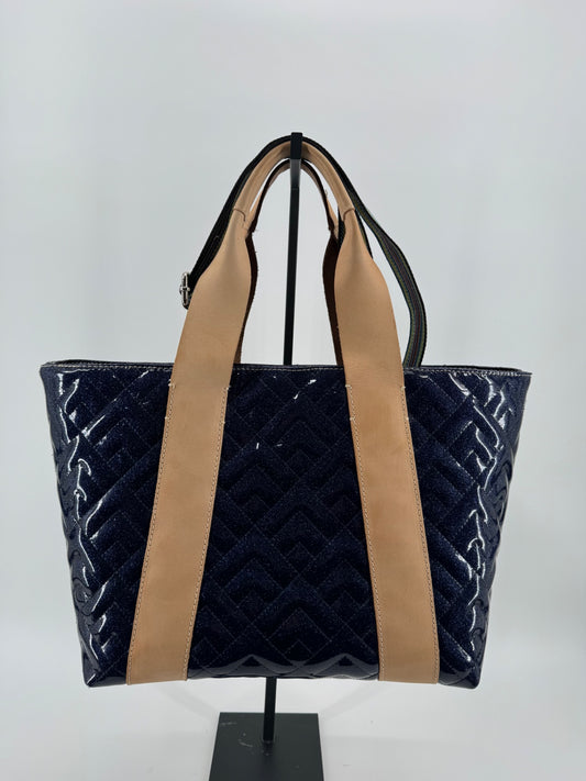 Consuela Navy Quilted Tote Bag