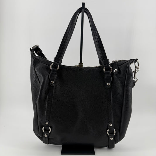 Coach Large Black Pebbled Leather Convertible Crossbody