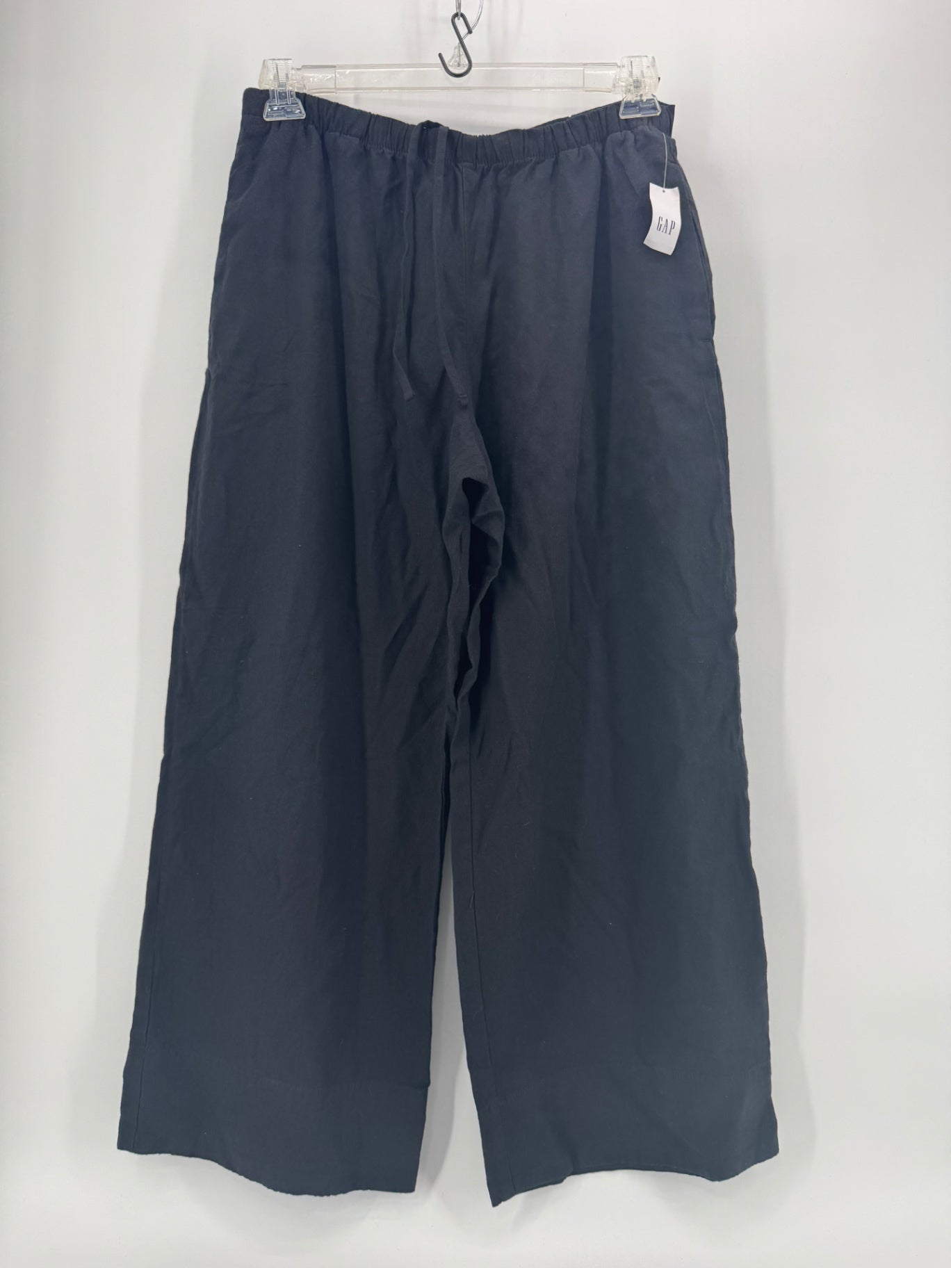 GAP Black Linen Wide Leg Cropped Pants