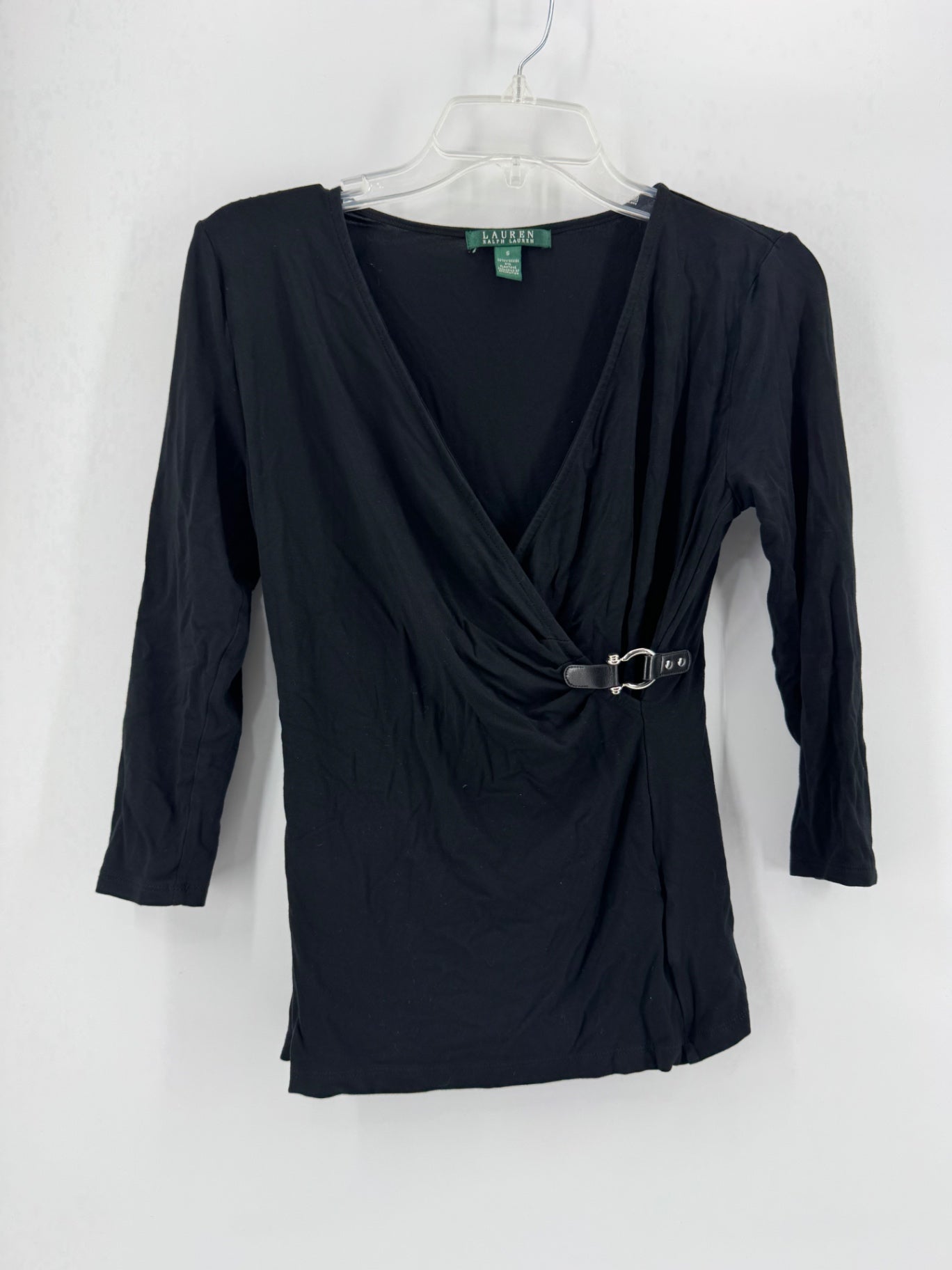 Lauren Ralph Lauren Black V-Neck Blouse