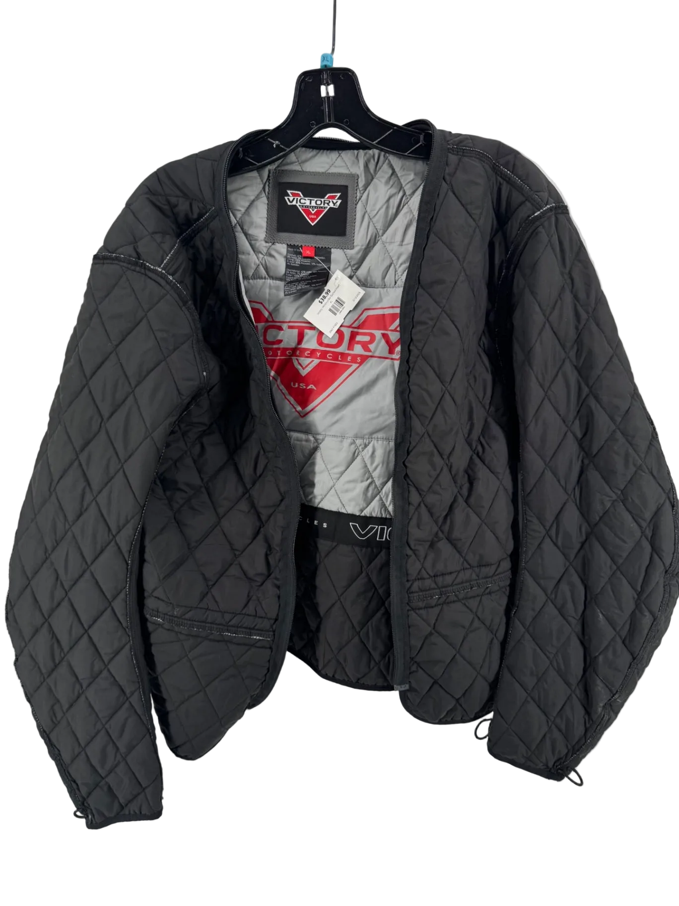Victory Black Motorcycle Jacket Liner Size XL