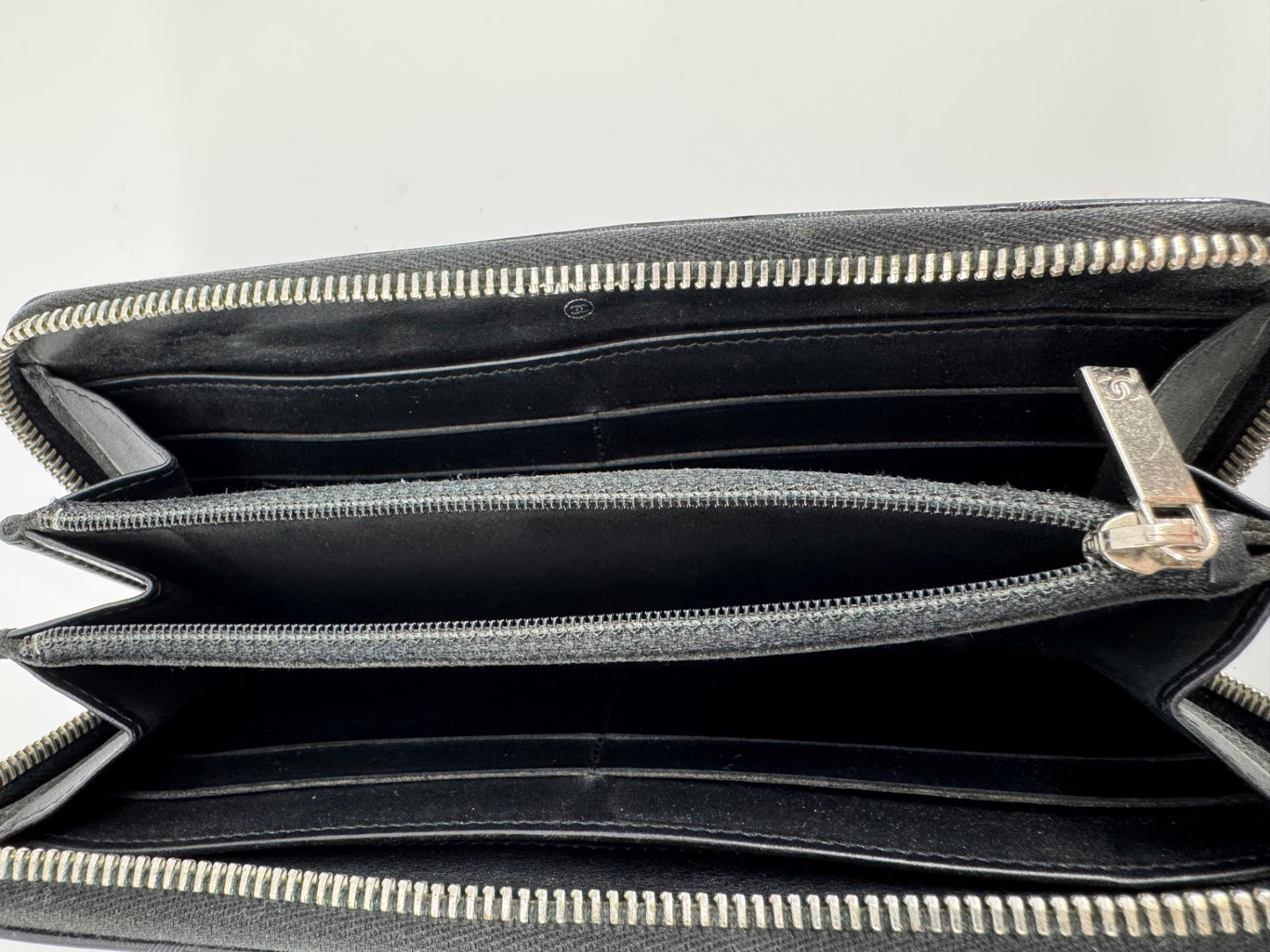 Chanel Patent Zip Around Wallet