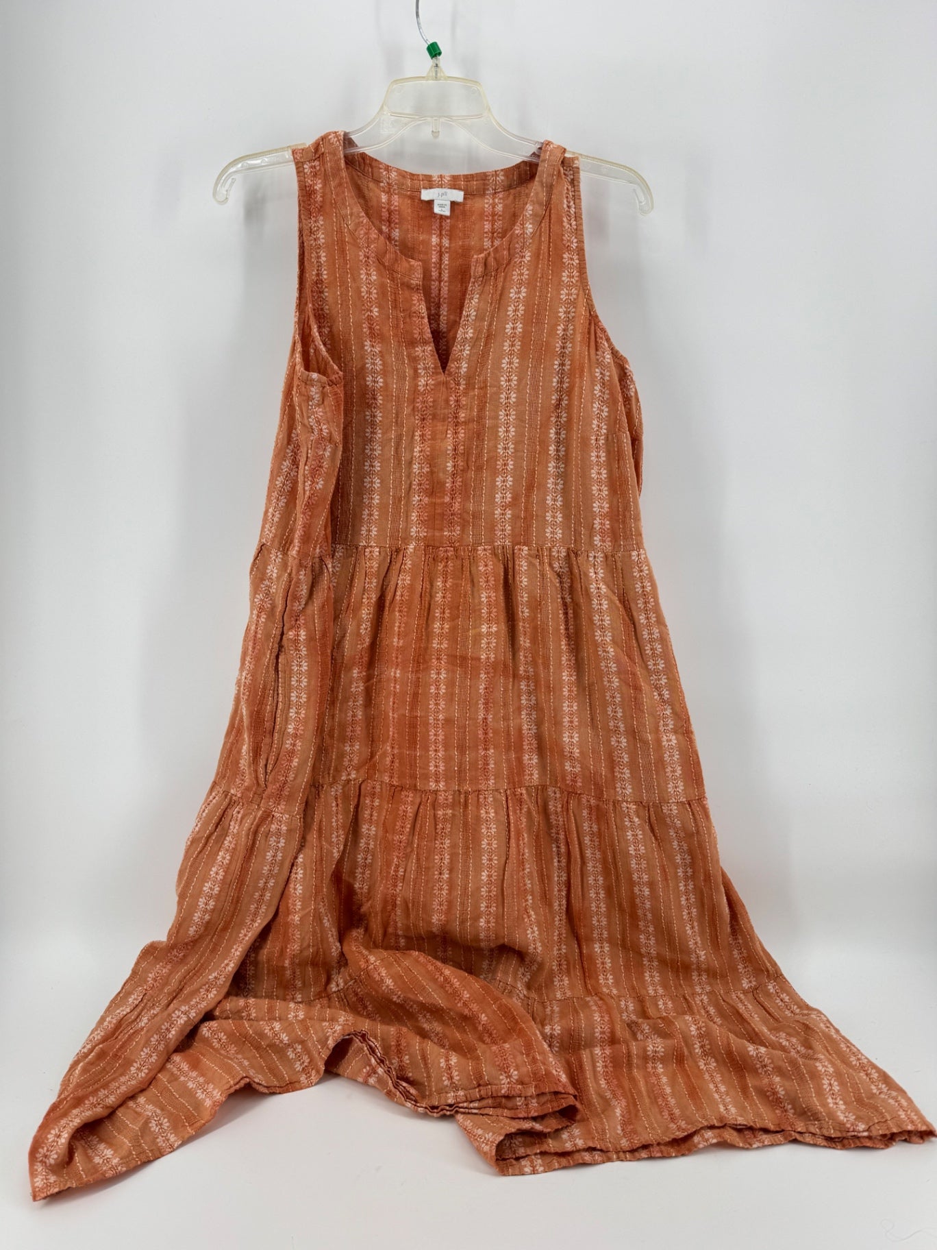 J. Jill Orange Sleeveless V Neck Dress