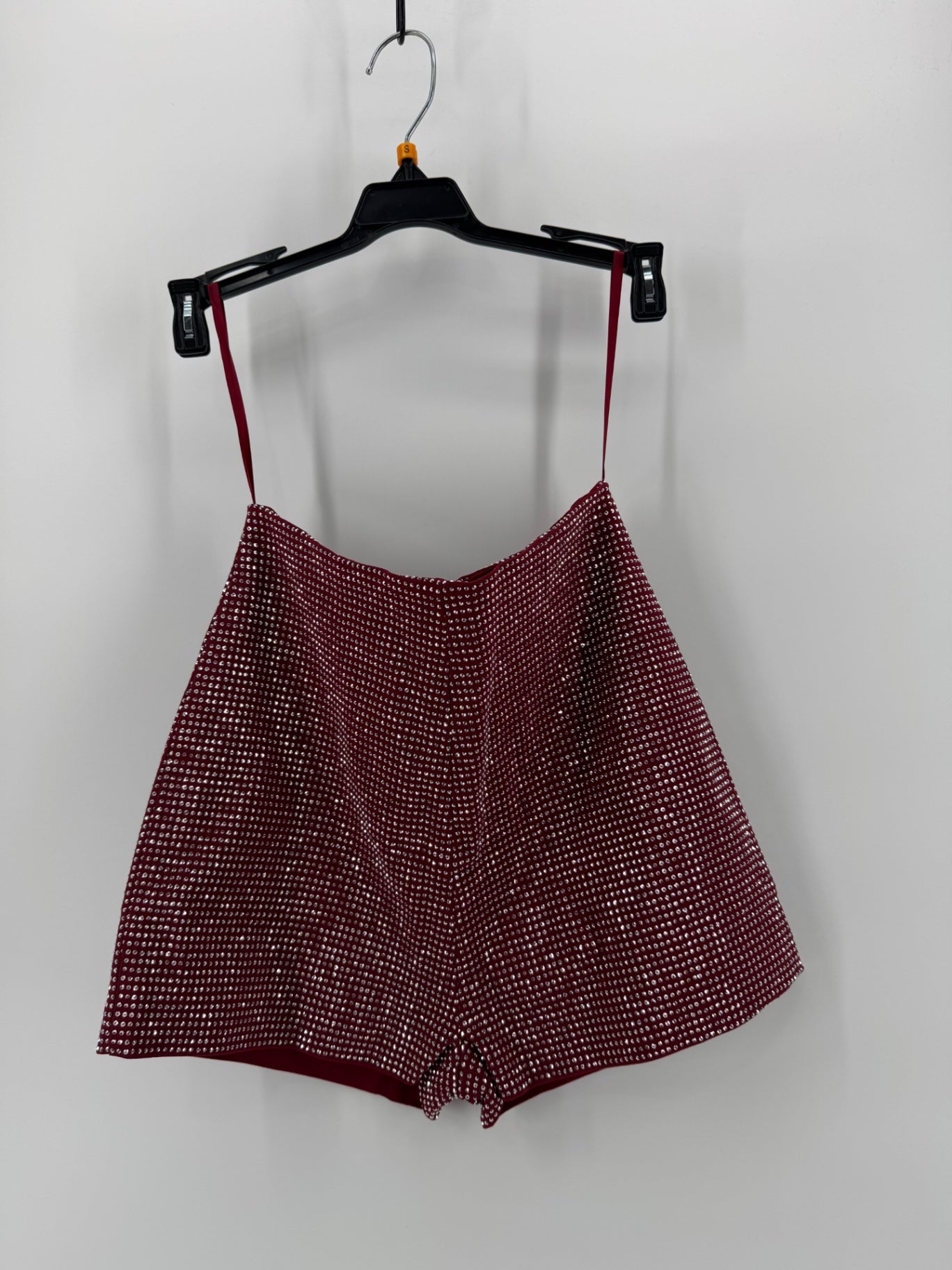 Cloud Ten Burgundy Rhinestone Shorts