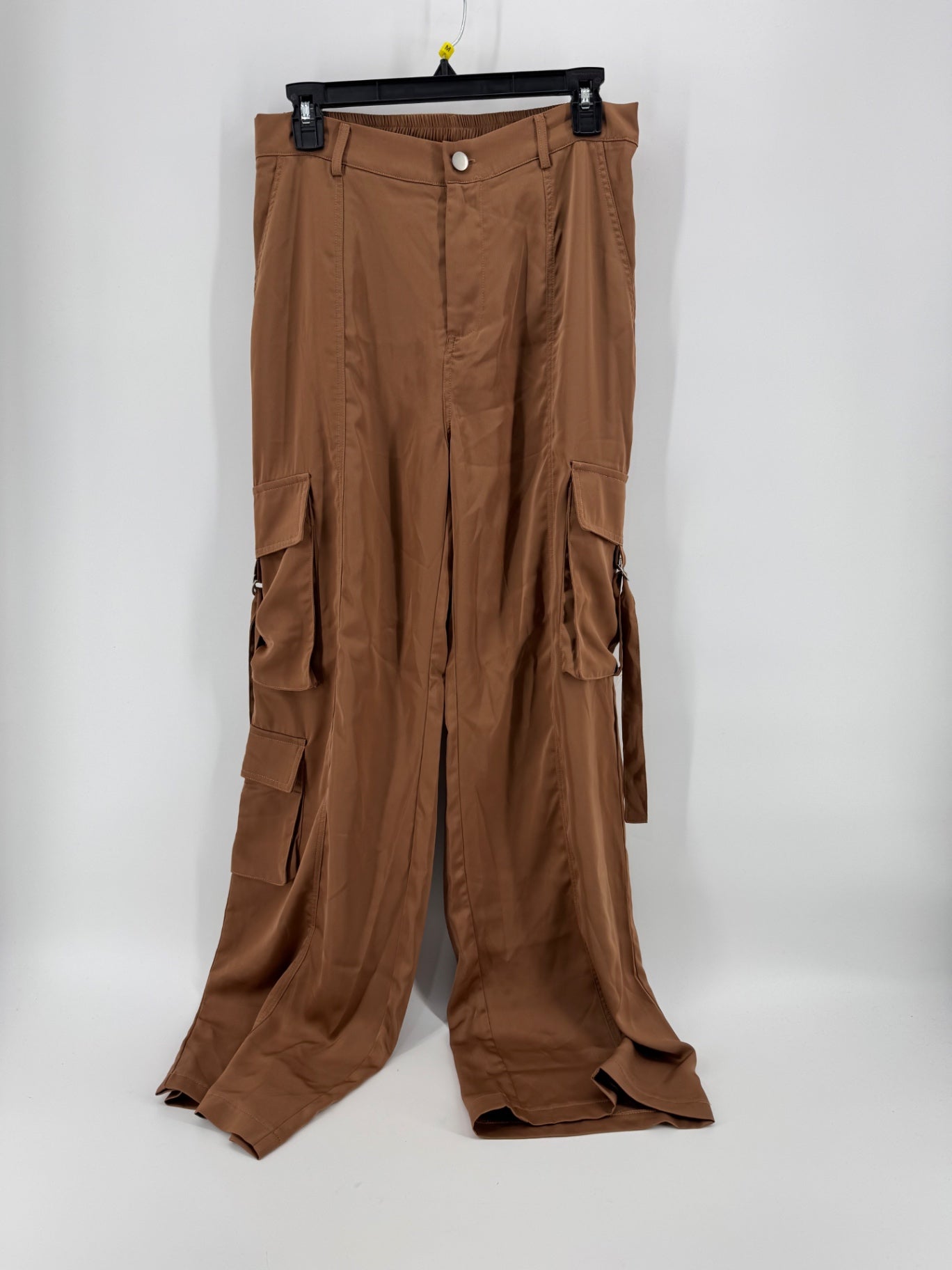 ee:some Brown Silky Cargo Pants