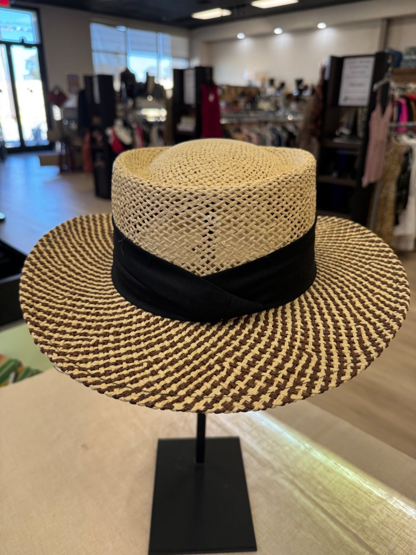 Ahead Fine Hats Valero LG/XL Two Tone Weave Beige/Brown/Black