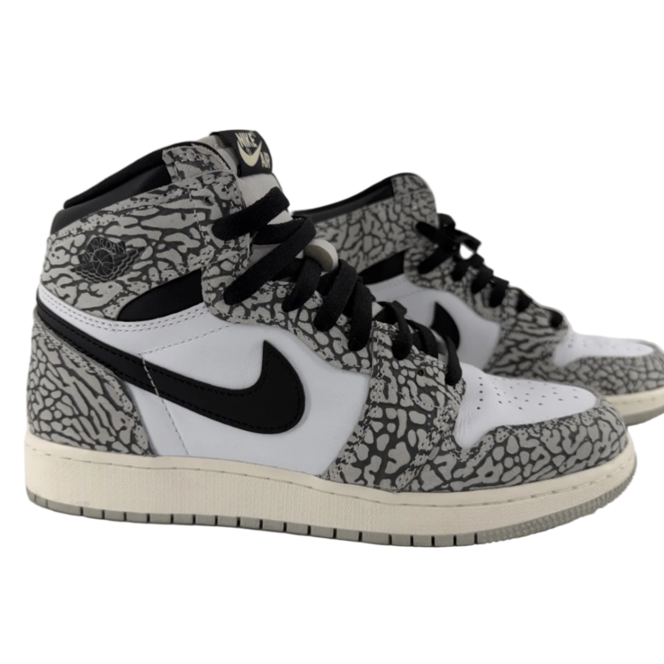 Nike Air Jordan 1 Retro High OG White Cement Sneaker Sz W 8.5