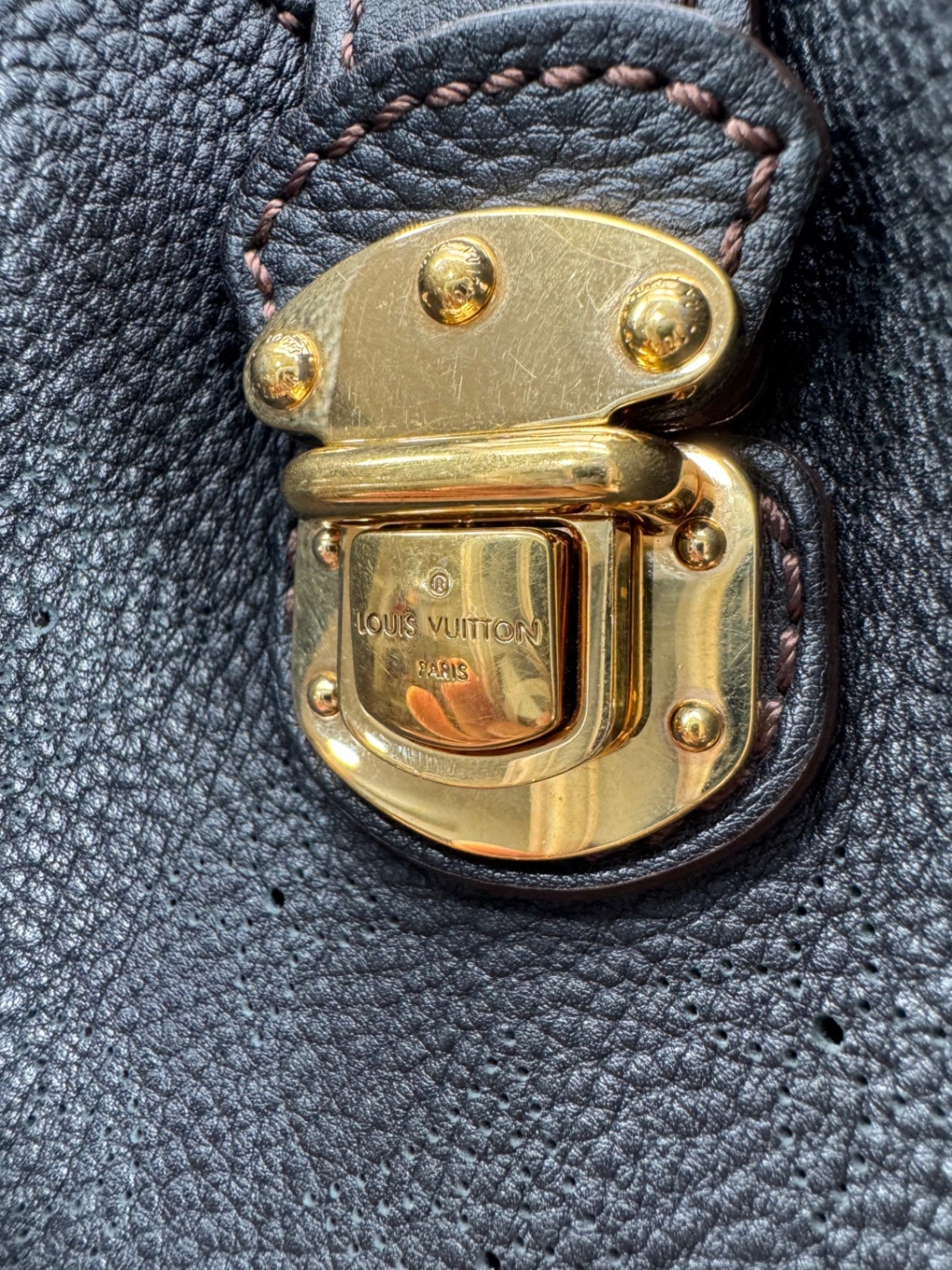 Louis Vuitton Mahina XL Black Leather Hobo Bag