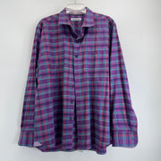 Tommy Bahama Men's Pink/Purple/Teal Plaid Button Down Shirt Size L