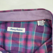Tommy Bahama Men's Pink/Purple/Teal Plaid Button Down Shirt Size L