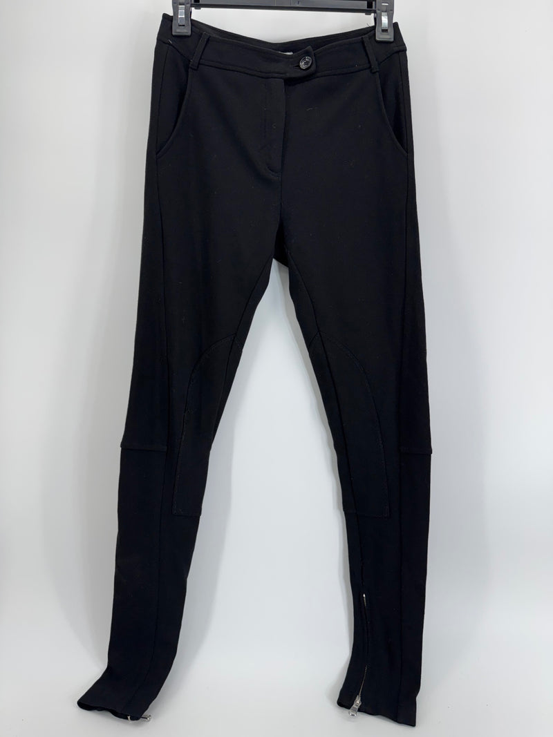 Moschino Black Knit Legging Pant w/ zip Cuff Sz XS