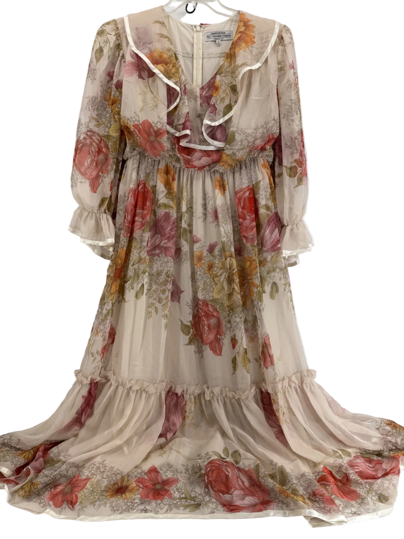 The J. Peterman Company Silk Floral Dress Size Small