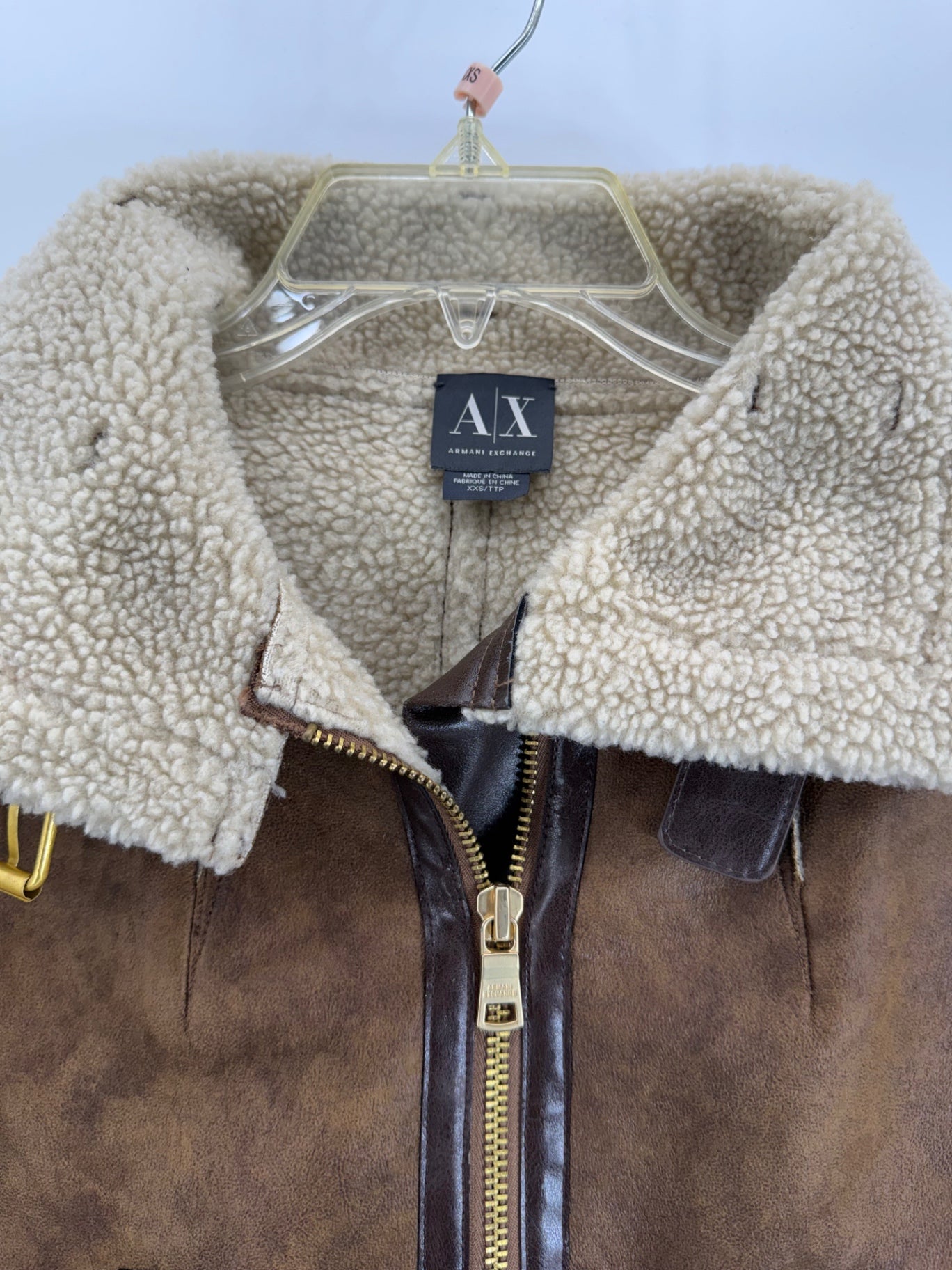Armani Exchange Aviation Jacket Suede Sz XXS