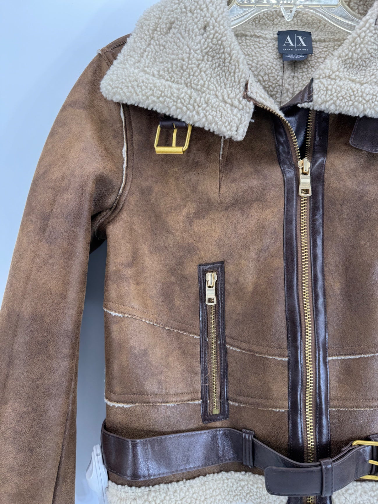 Armani Exchange Aviation Jacket Suede Sz XXS