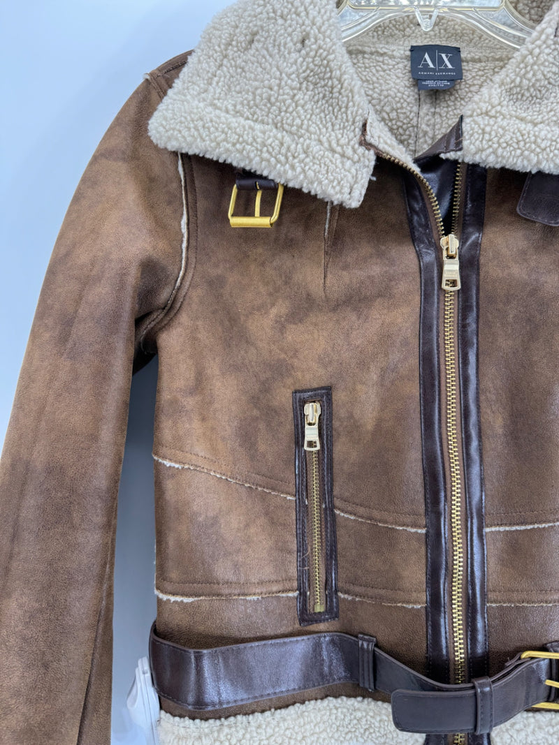 Armani Exchange Aviation Jacket Suede Sz XXS