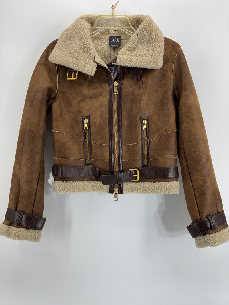 Armani Exchange Aviation Jacket Suede Sz XXS