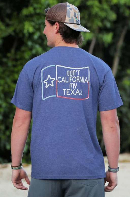 Burlebo Don’t California My Texas Navy T-Shirt Small