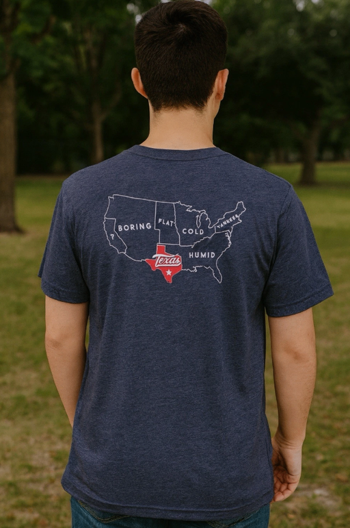 Burlebo Blue Shirt USA Map Graphic Southern Style 2XL