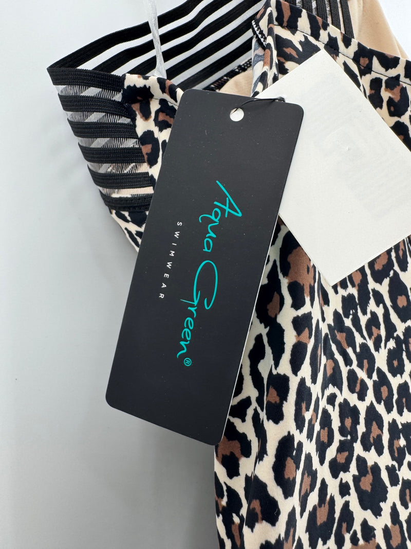Aqua Green Leopard Print Swimsuit Size XL