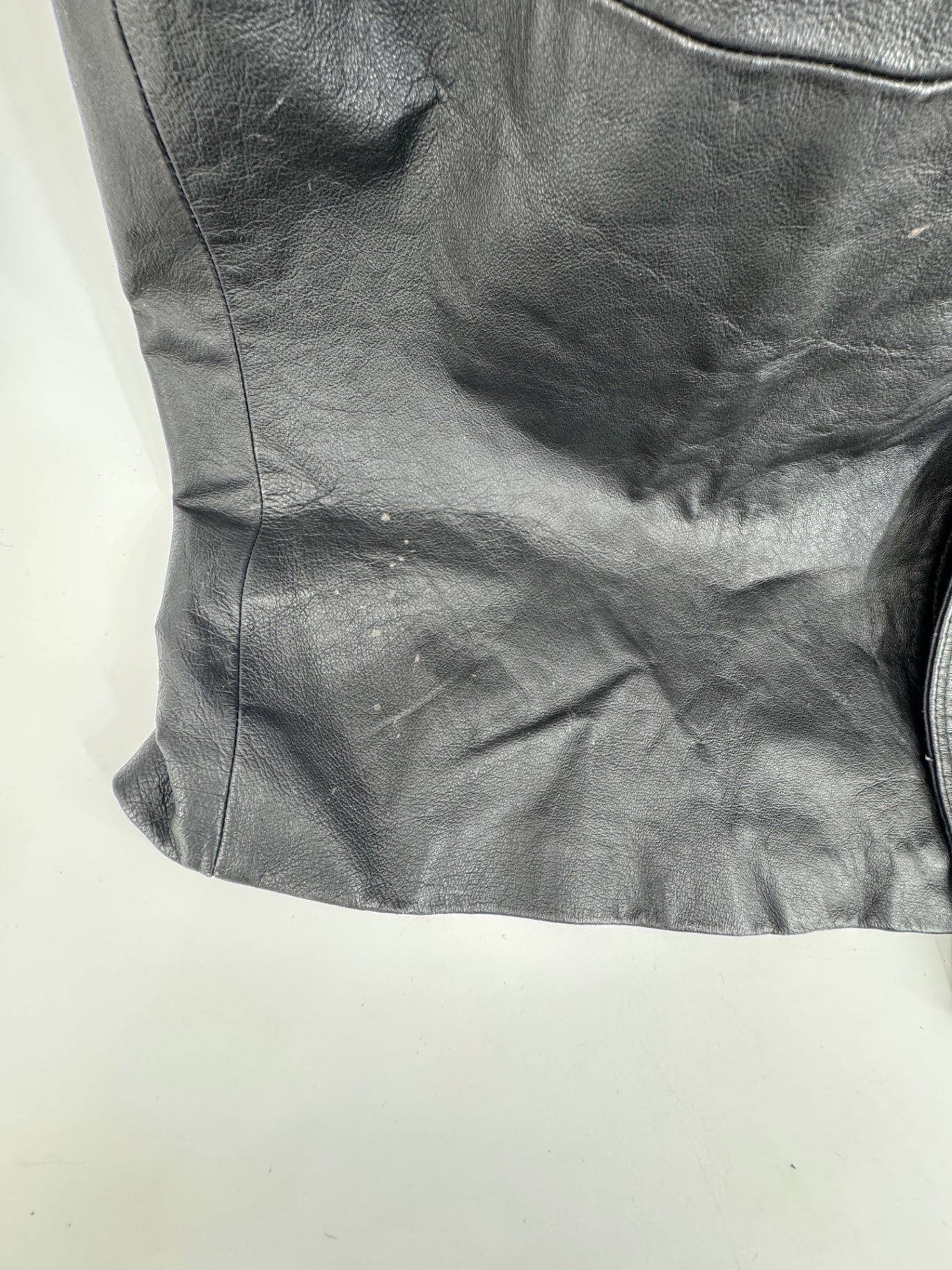 Phase 2 Vintage Black Leather Trench Coat Sz LG