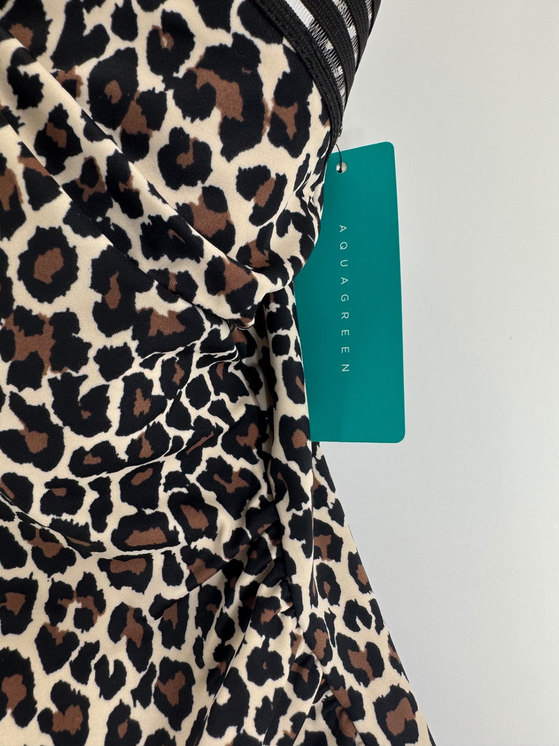 Aqua Green Leopard Print Swimsuit Size XL