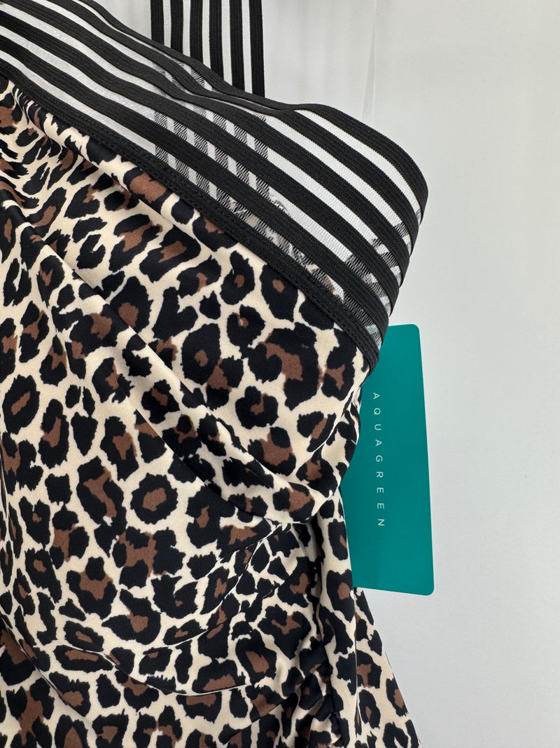 Aqua Green Leopard Print Swimsuit Size XL